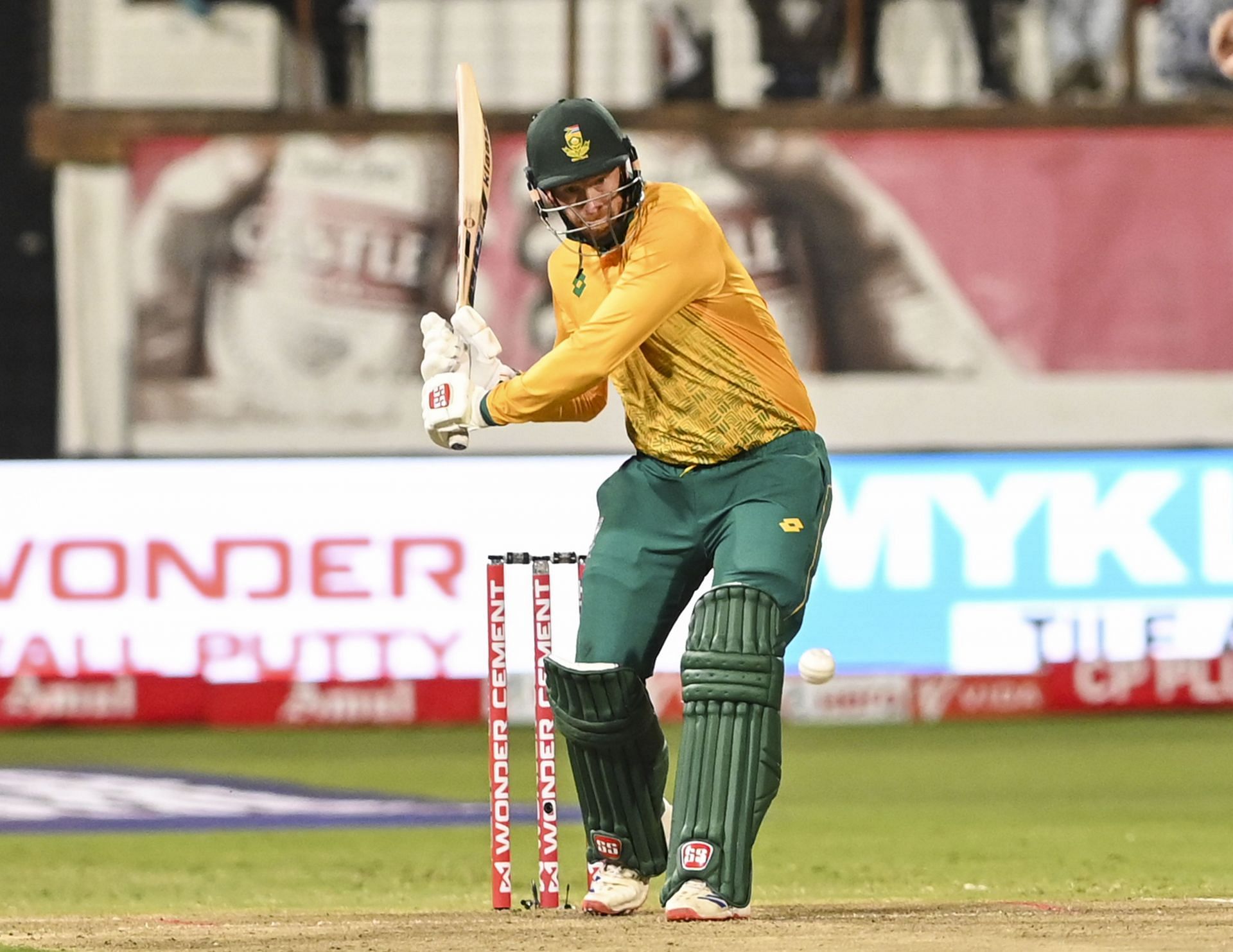 Klaasen batting in a T20I series against India in 2024.