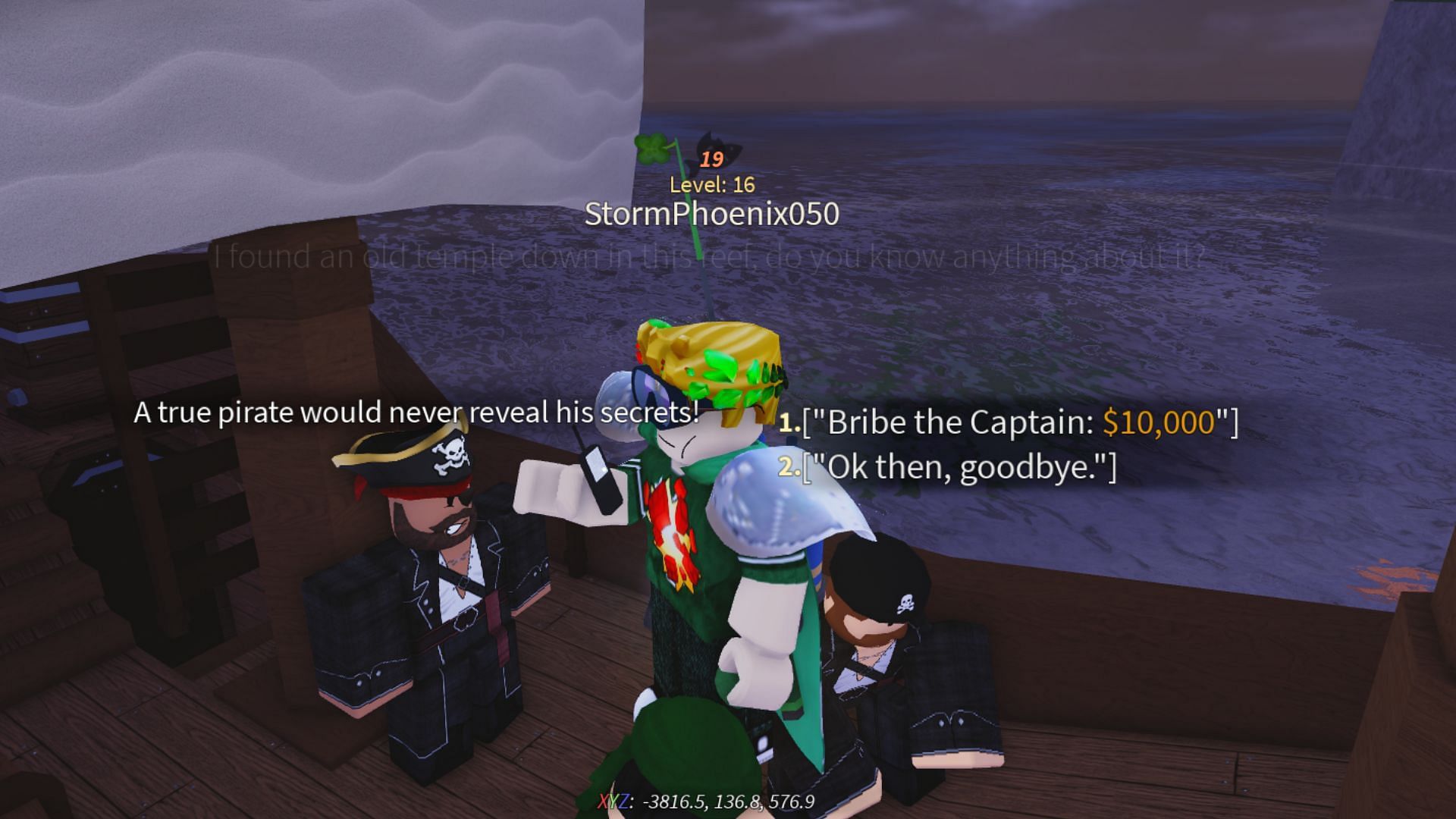 You must bride 10,000 C$ to reveal the location (Image via Roblox)