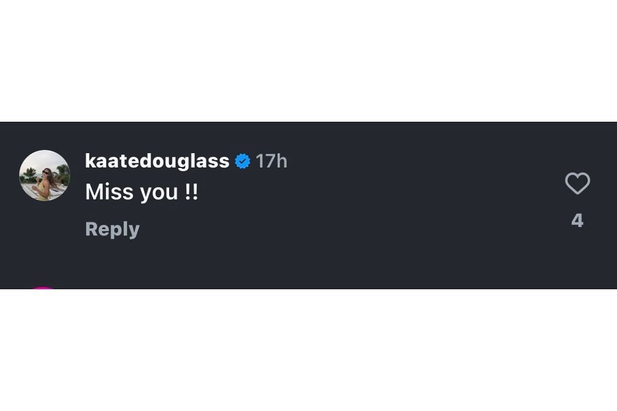 Douglass&rsquo; comment on Instagram