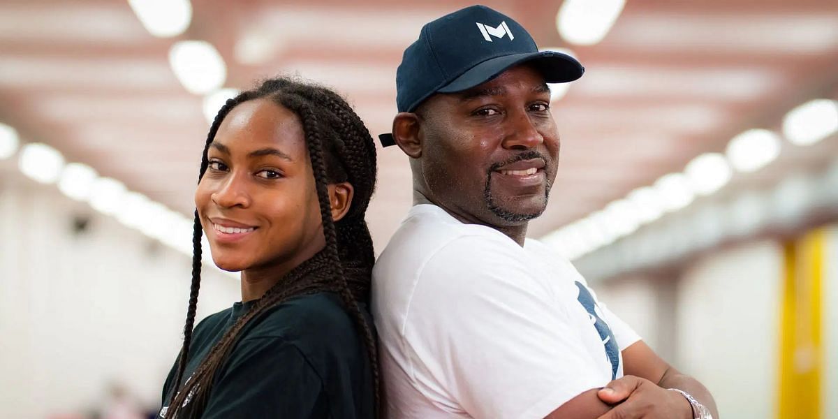 Coco Gauff (L) with father Corey Gauff (R), Source: Getty