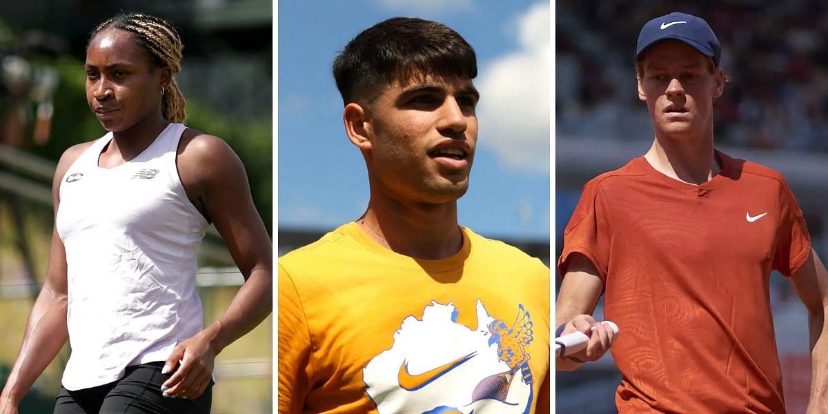 Coco Gauff, Carlos Alcaraz, and Jannik Sinner (Source: Getty)