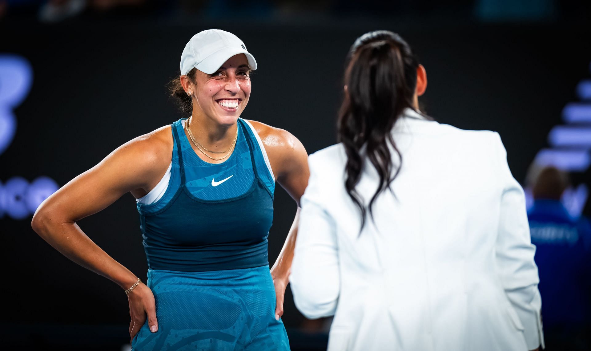 Madison Keys at the on-court interview - Source: Getty