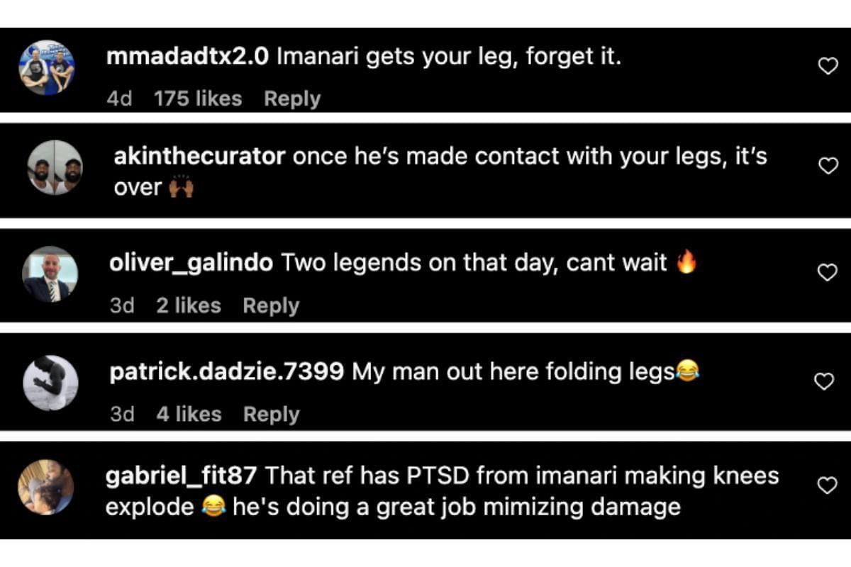 Screenshot of fans&#039; comments