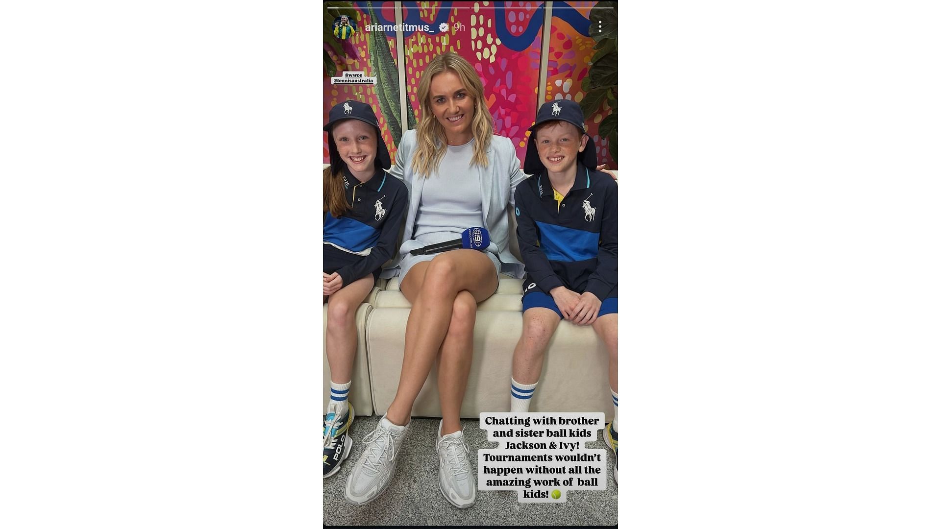 Screenshot of Titmus&#039; Instagram story feat the Australian Open 2025 ball kids (Image via: Titmus&#039; Instagtram)