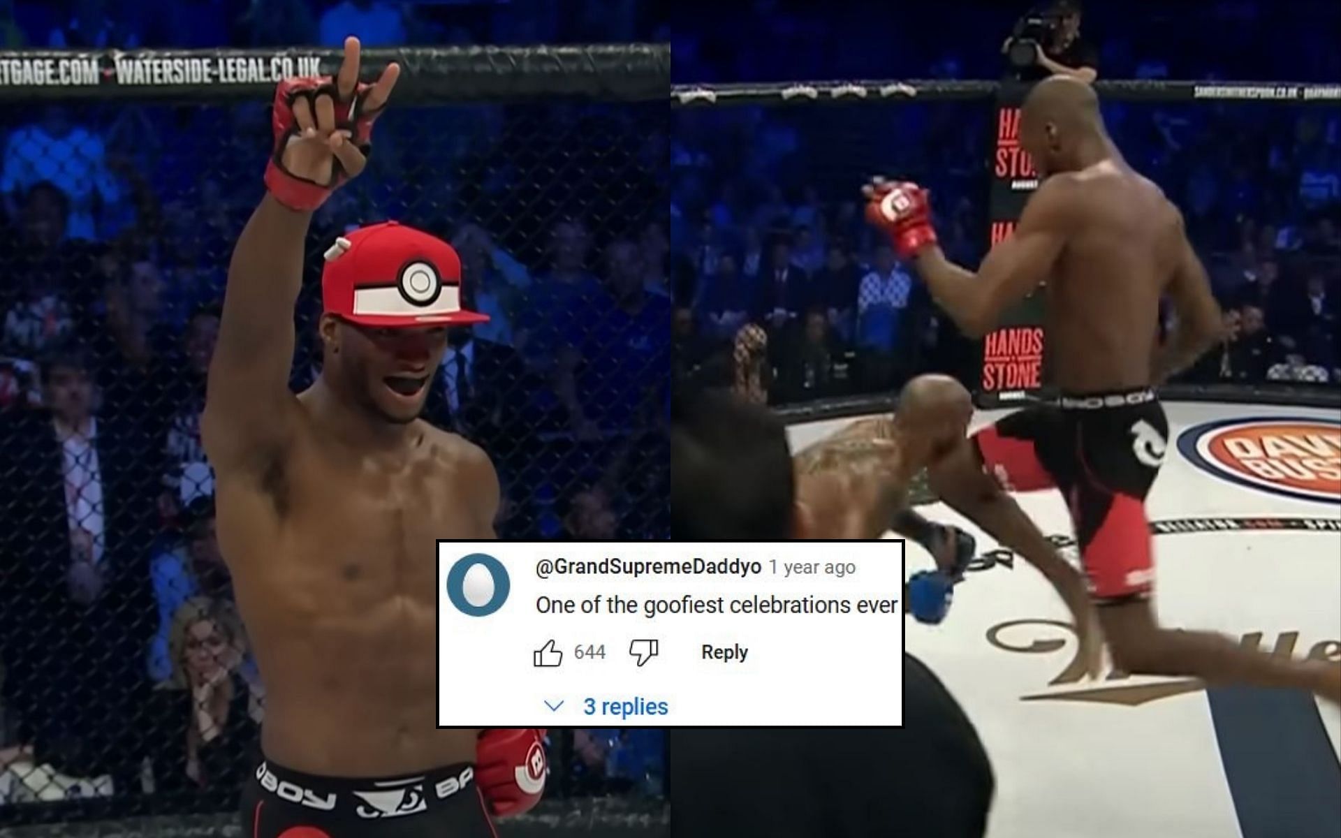 Fans react (insert) to Michael &#039;Venom&#039; Page&#039;s historic KO and celebration at Bellator 158 in 2016. [Image courtesy: MMAMELEEdotCOM, BellatorMMA on YouTube]