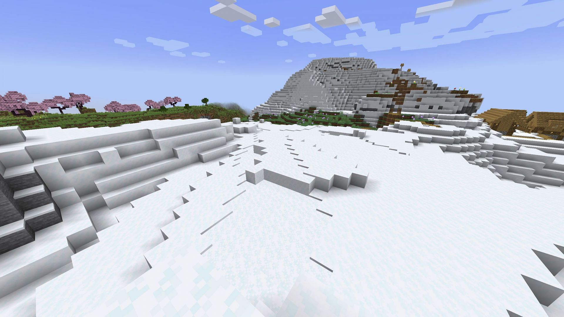 Find a cold biome where it snows in Minecraft (Image via Mojang Studios)