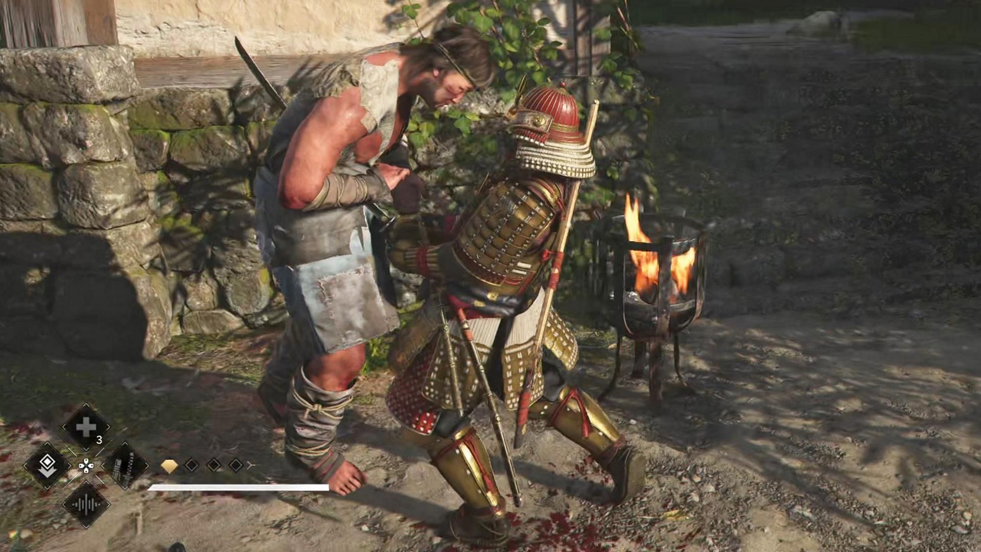 Effectively deal with stronger enemies using Yasuke&#039;s heavy weapons (Image via Ubisoft)