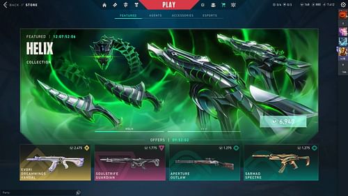 The Valorant Helix skin collection (Image via Riot Games)