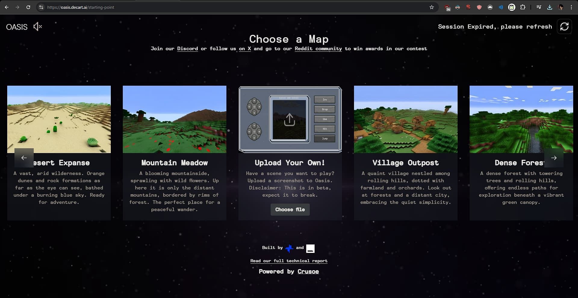 Playing Minecraft using Oasis AI (Image via Decart.ai)