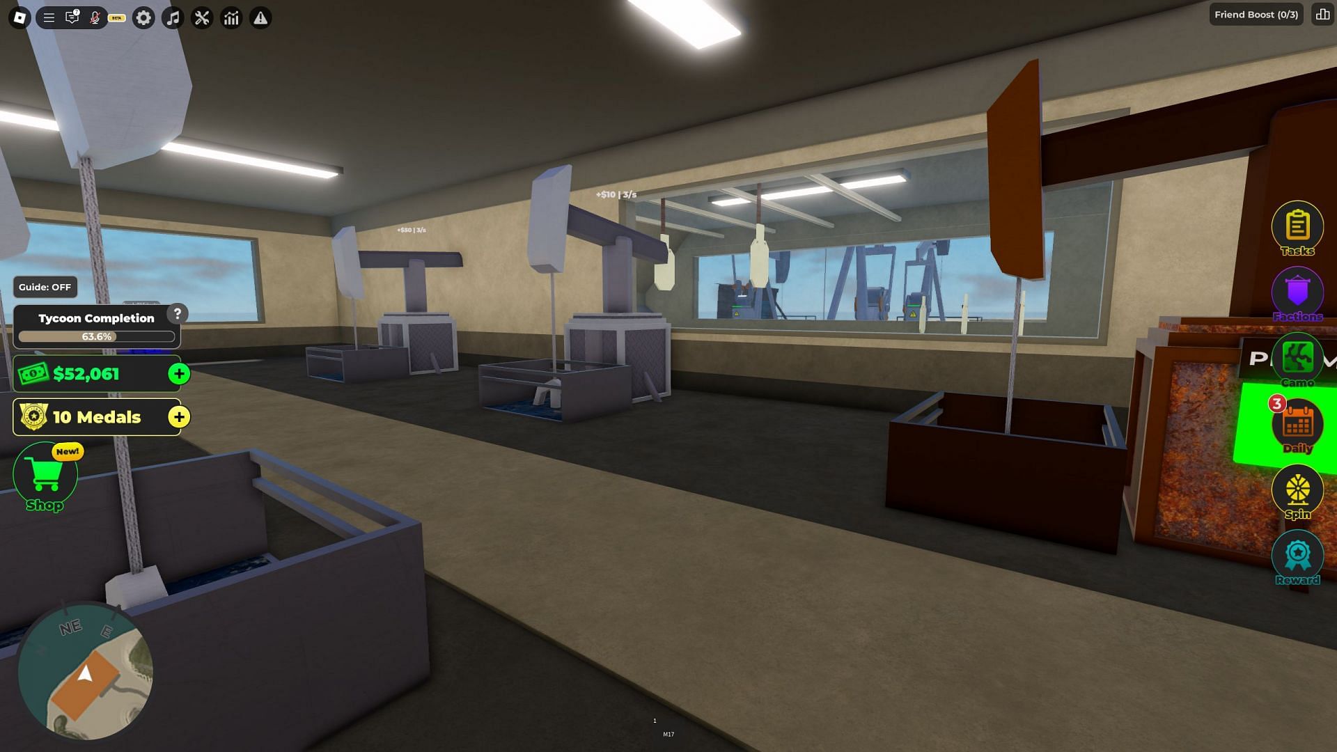 Oil Extractors in War Tycoon will help you earn money (Image via Roblox)