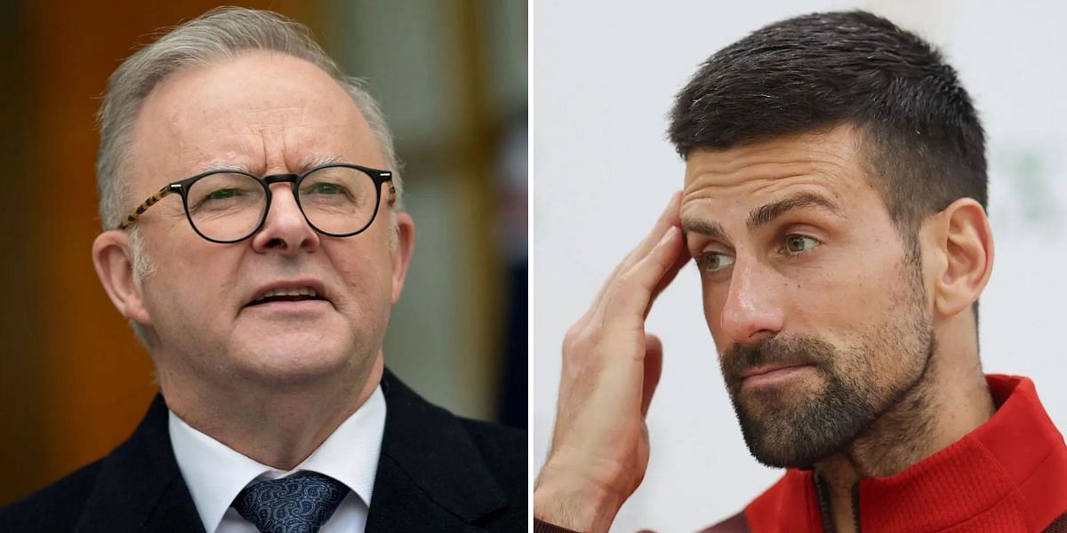 Anthony Albanese [L] and Novak Djokovic [R] (Source: Getty Images)