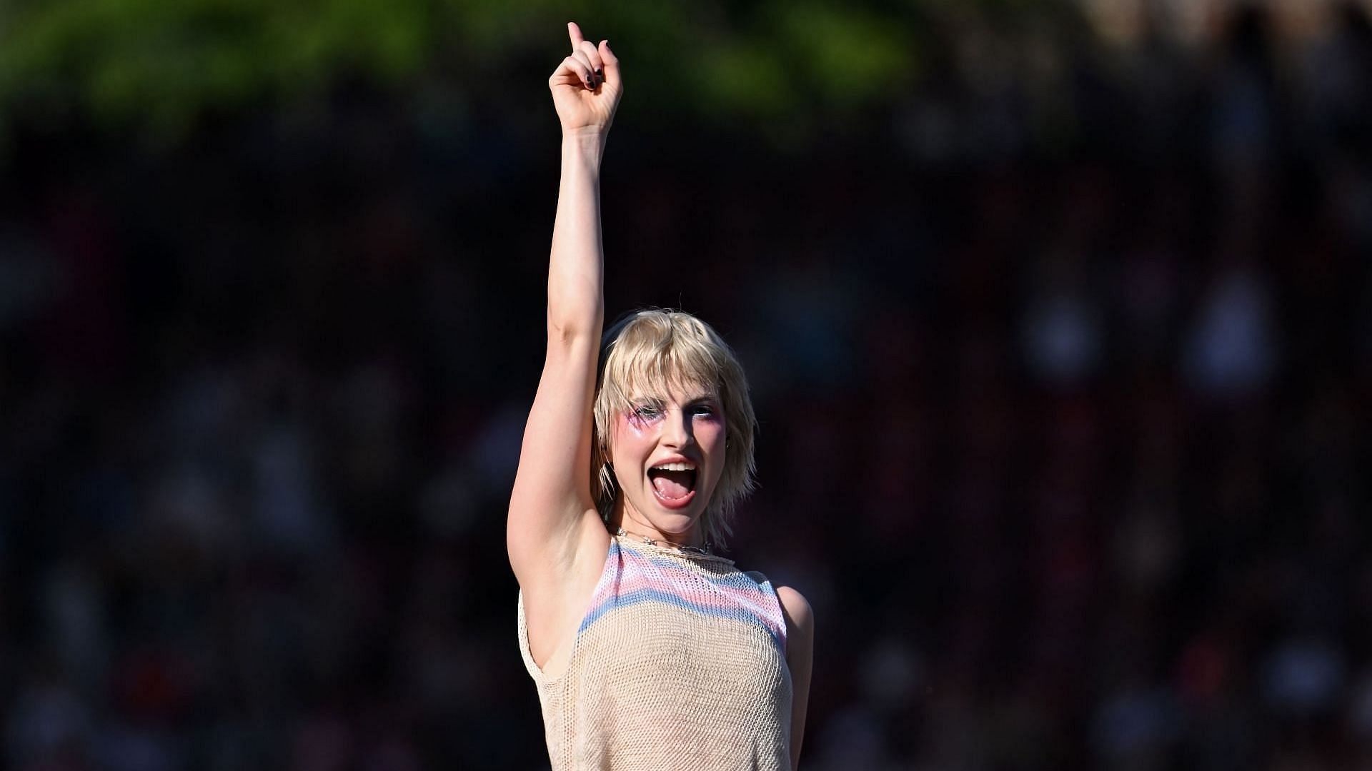 Hayley Williams of Paramore performs onstage ahead of the &quot;Taylor Swift | The Eras Tour&quot; at Stadion Letzigrund Z&uuml;rich on July 09, 2024, in Zurich, Switzerland. (Image via Getty/Noam Galai)