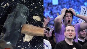 2-time champion suddenly destroys title with a sledgehammer live on show; feed cuts off quickly as the wrestler cuts promo