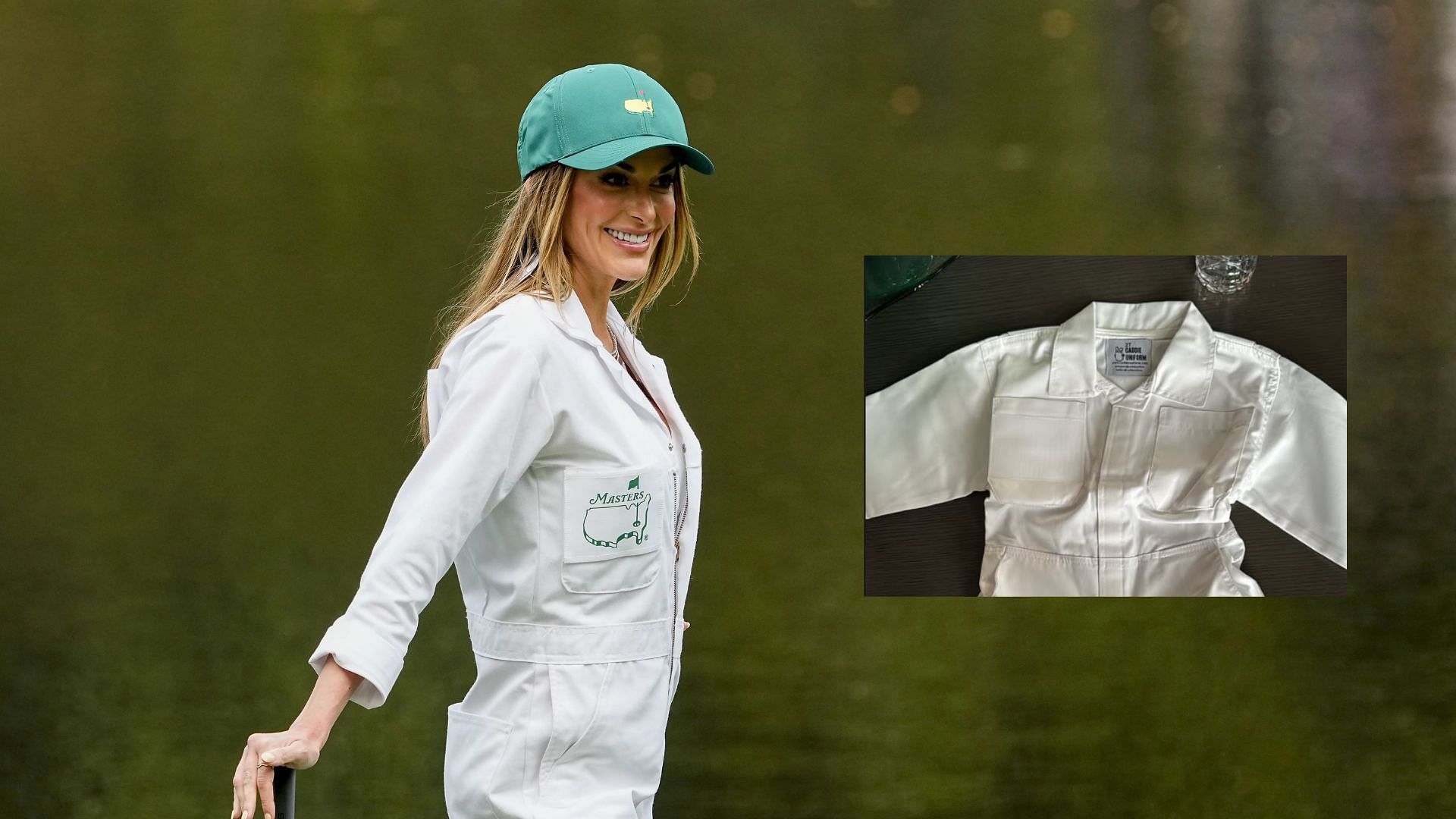 Brooks Koepka&rsquo;s wife Jena Sims readies son Crew&rsquo;s white caddie uniform ahead of the Masters (Images via Imagn and @jenamsims/Instagram)