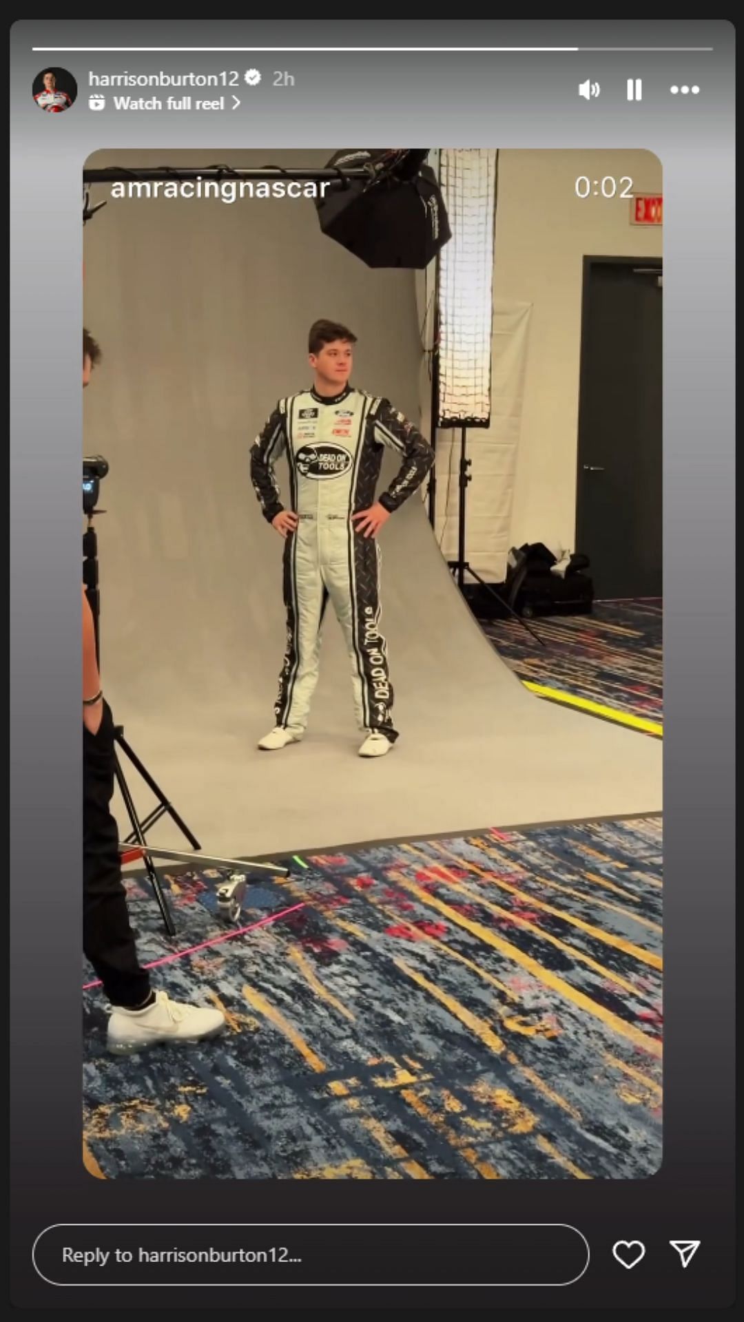 Harrison Burton&#039;s Instagram story - Source: @harrisonburton12 via @amracingnascar on IG