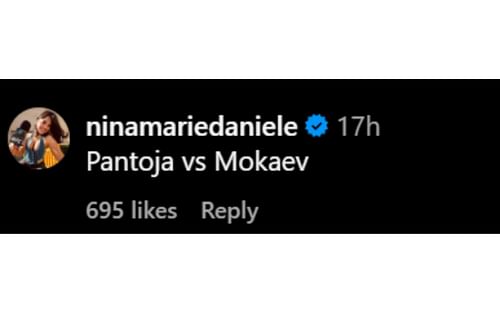 Screenshot of Daniele's comment on @ufc's Instagram post