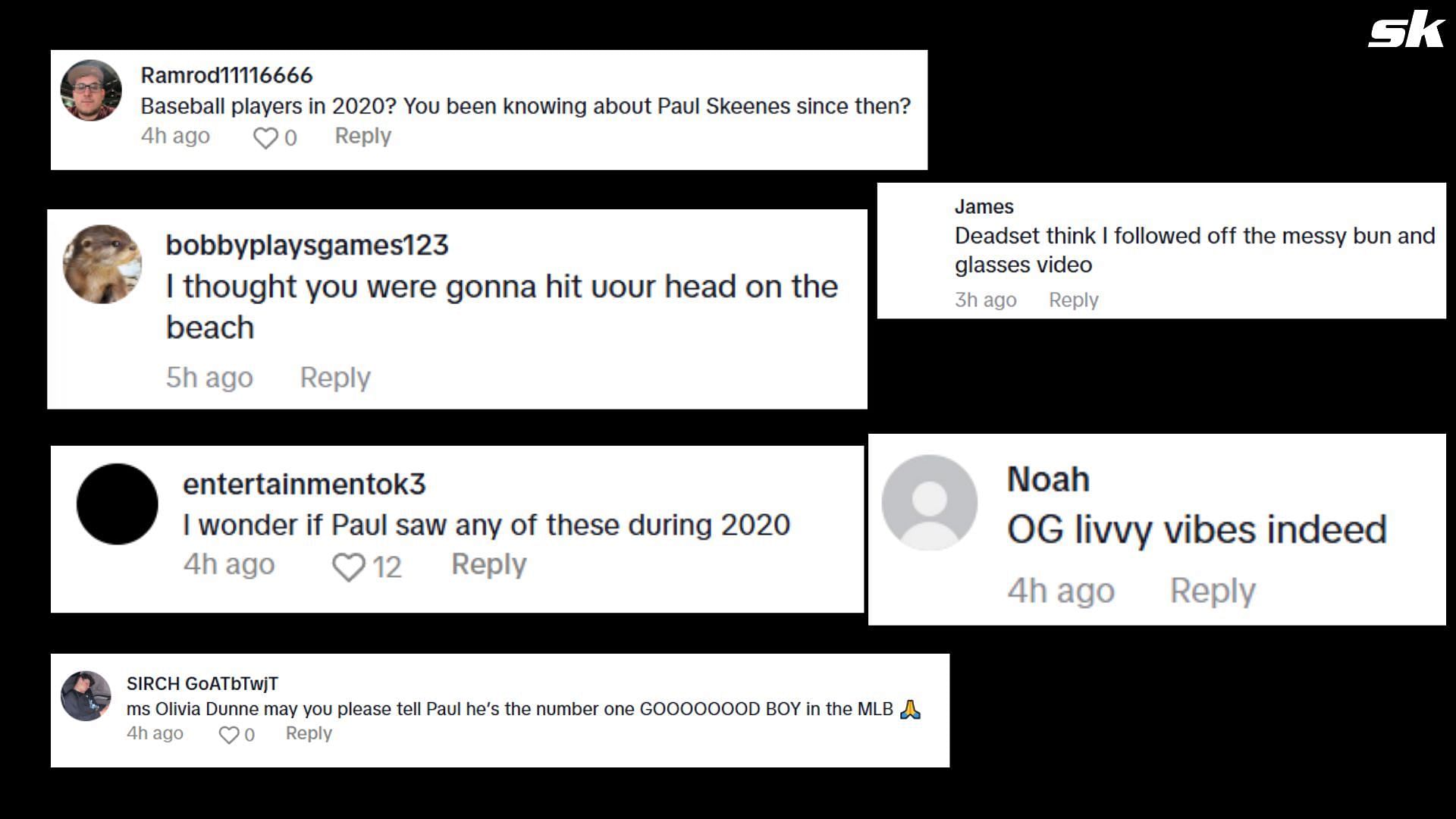 Screenshot of the comments (Image via TikTok/@livvy)