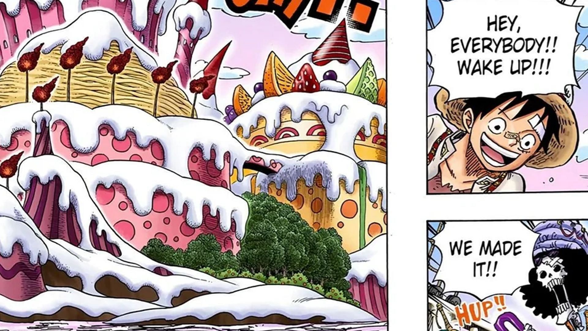 Whole Cake Island in the One Piece manga (Image via Shueisha)