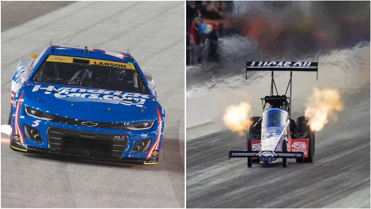 NASCAR Next Gen car (L) and NHRA