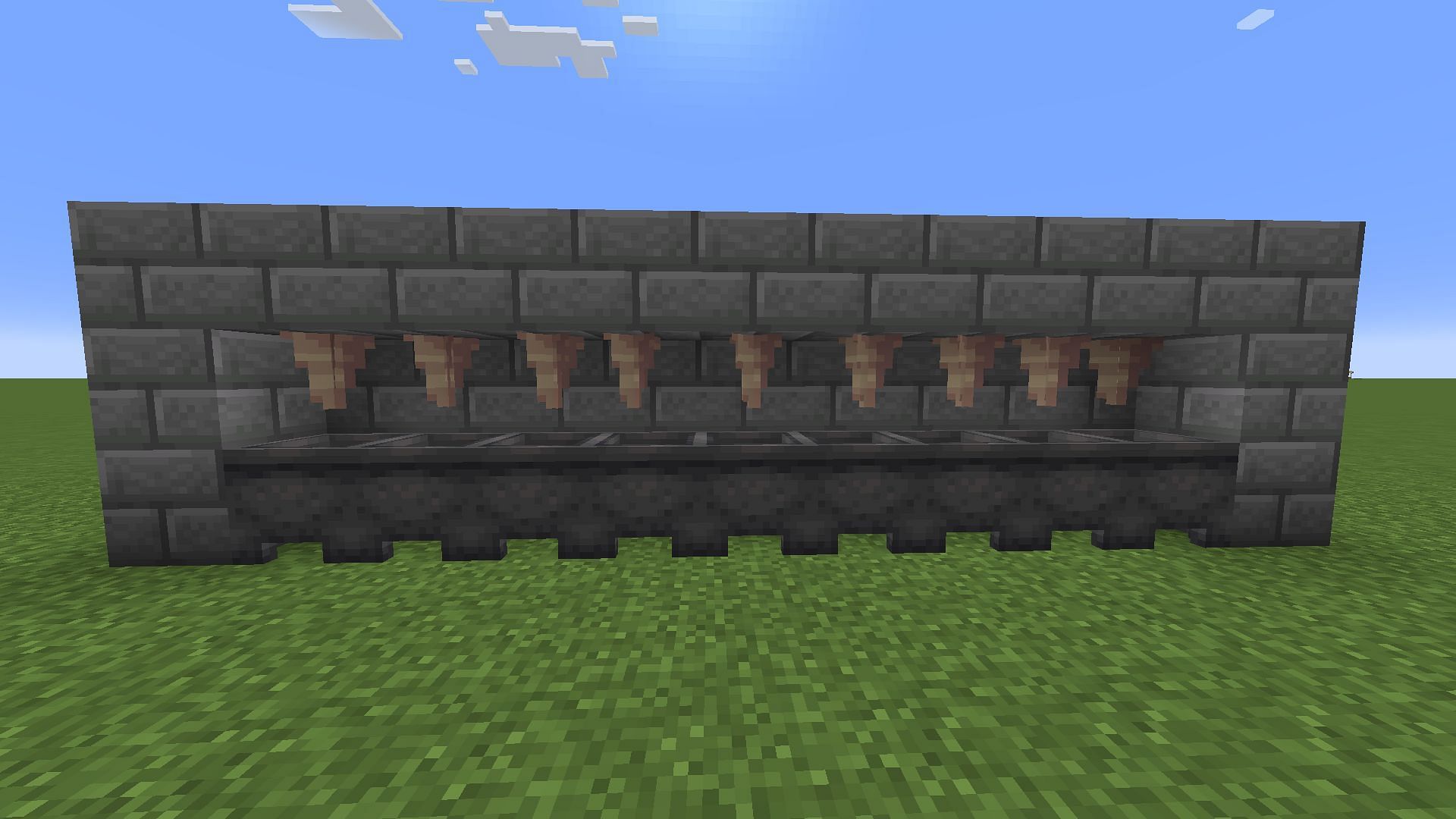 Adding dripstones to the lava farm (Image via Mojang Studios)