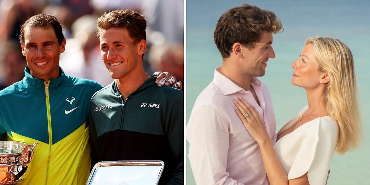 Casper Ruud chooses between playing his idol and proposing to girlfriend (Source - left/GETTY, right/INSTAGRAM)