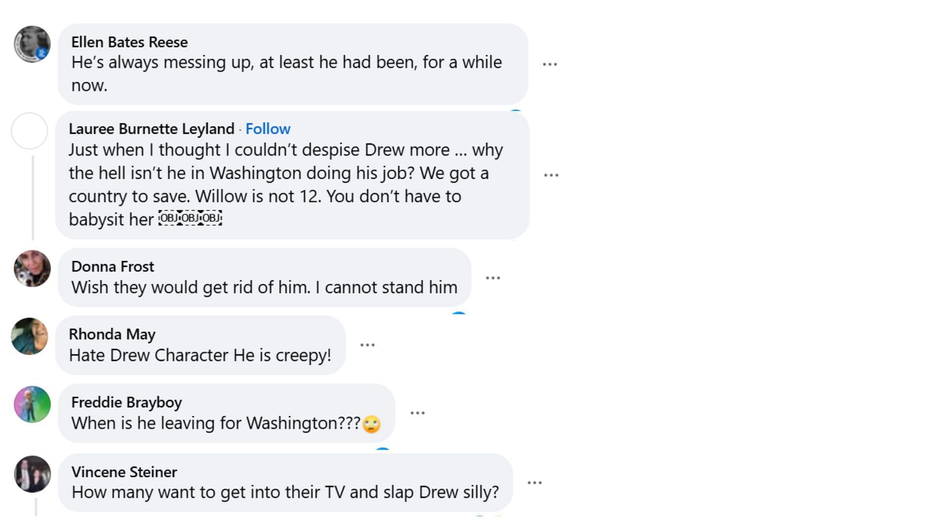 More fan responses against Drew (Image via Facebook/@General Hospital Fans-Official)