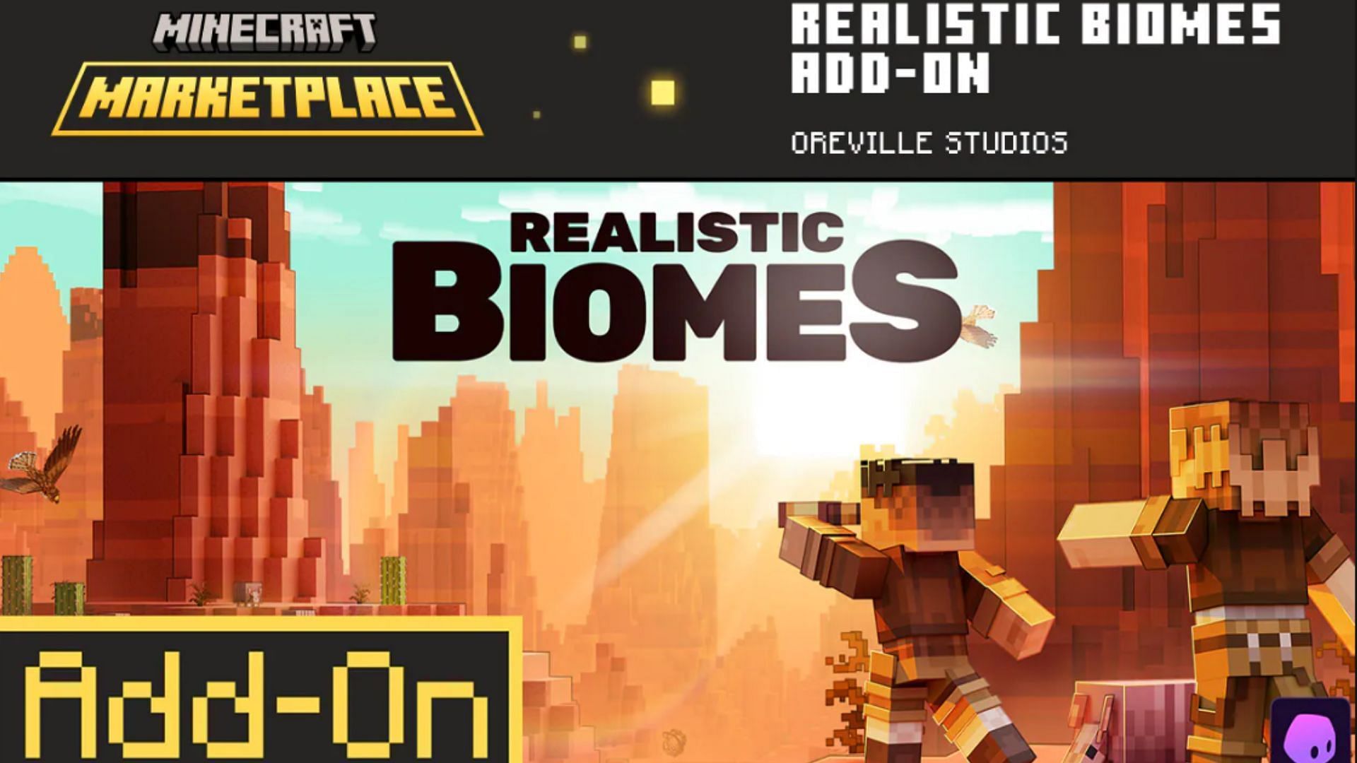 Realistic Biomes is one of the best add-ons for Bedrock Edition (Image via Mojang || Oreville Studios)