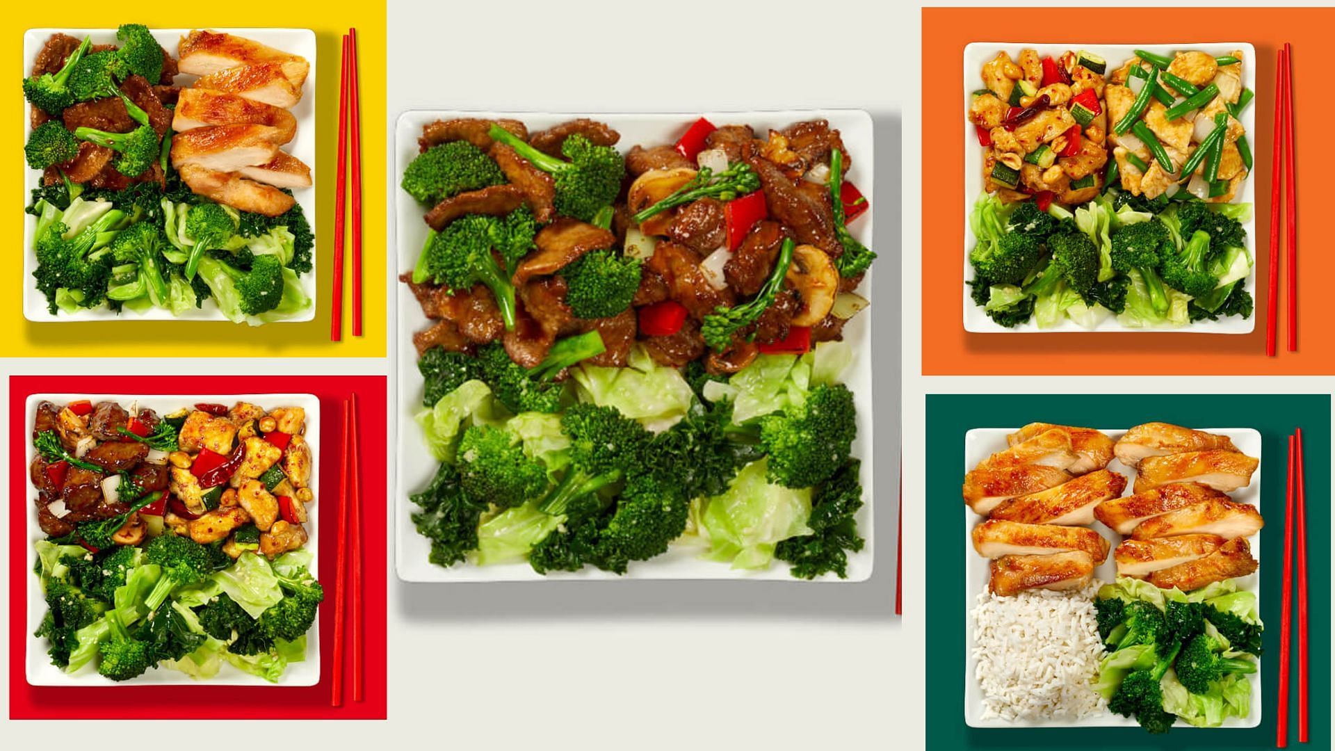 The 5 different balanced protein plates (Image via Panda Express)