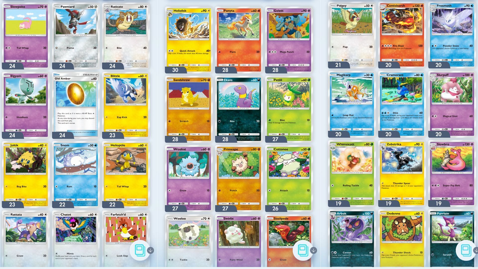 Duplicate cards as seen in the game (Image via The Pokemon Company)