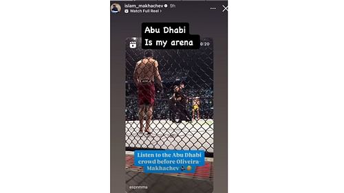 Islam Makhachev's Instagram story (courtesy of @islam_makhachev's story on Instagram)