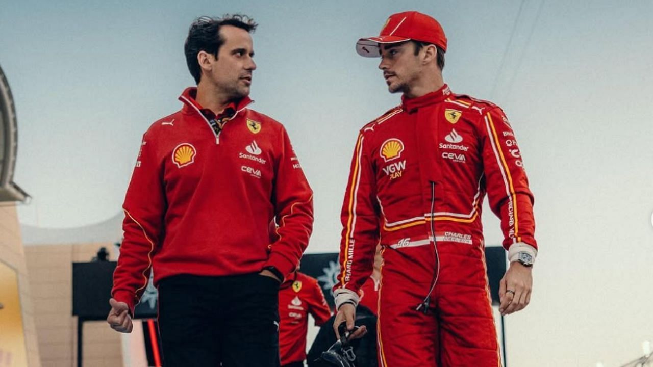 Charles Leclerc with his former race engineer, Xavi