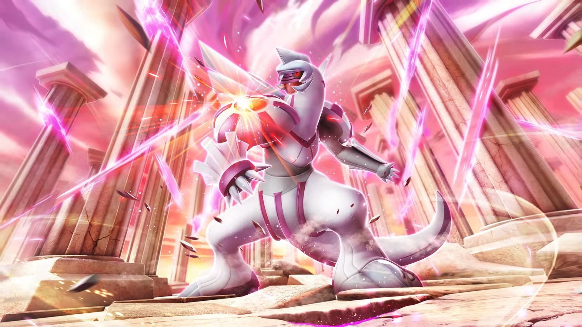 Palkia as seen in the announcement video (Image via The Pokemon Company)