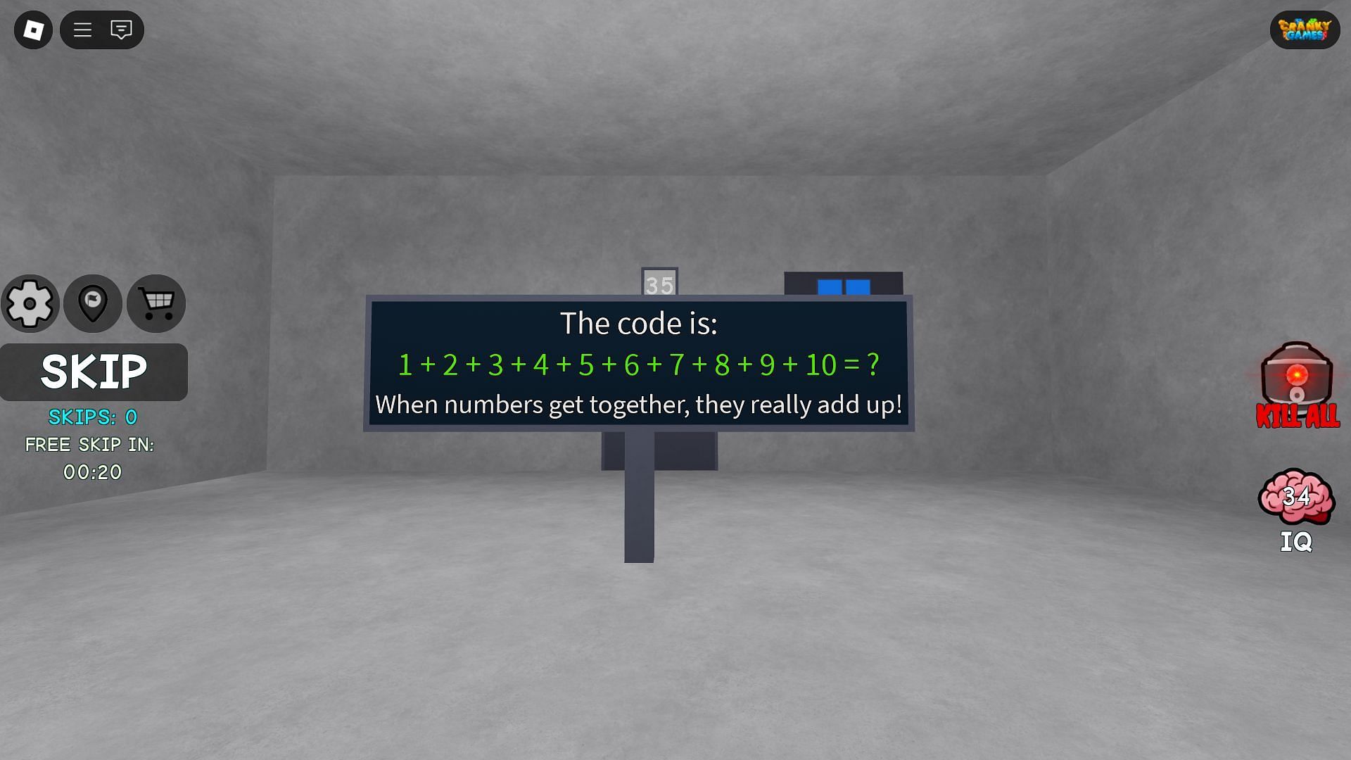 Tackling a puzzle (Image via Roblox)