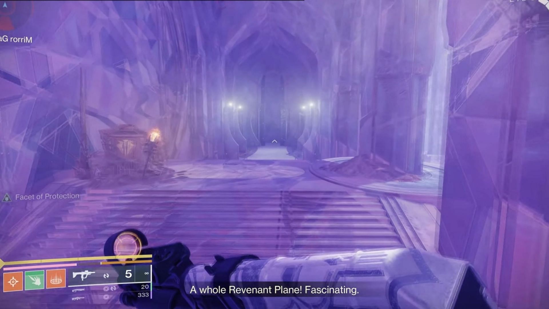 The door beside the open area in the first mirrored dimension (Image via Esoterickk YT/ Bungie)