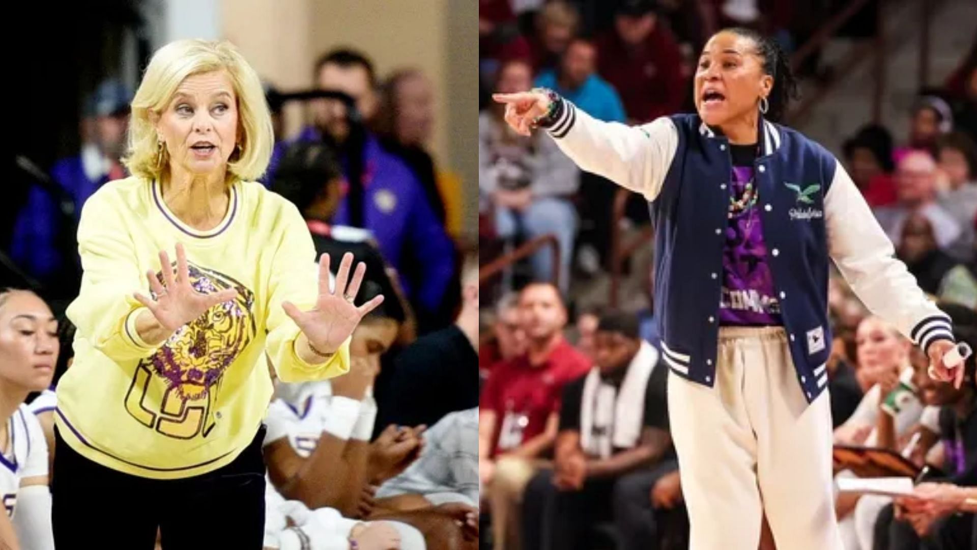 LSU coach Kim Mulkey (left) and South Carolina coach Dawn Staly (right) (Image Source: IMAGN)