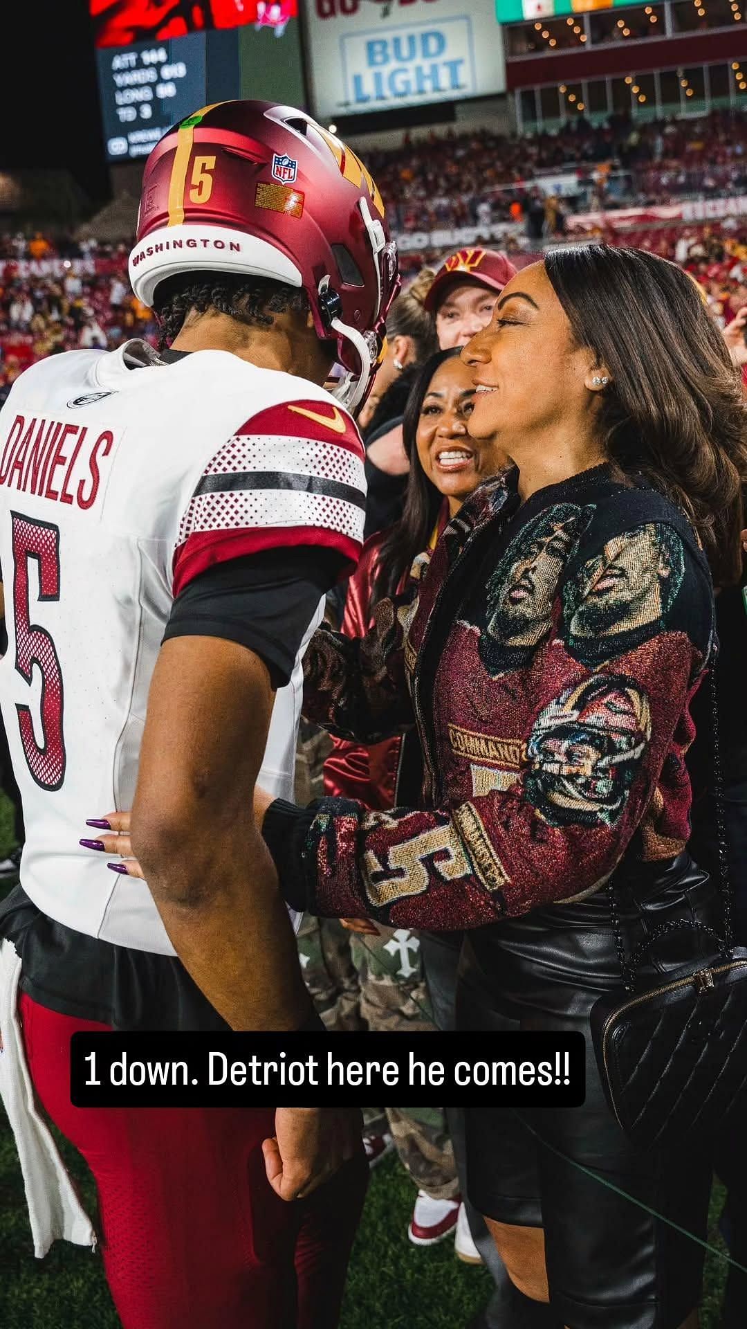 Regina Jackson hypes up her son Jayden Daniels before Divisional Round game