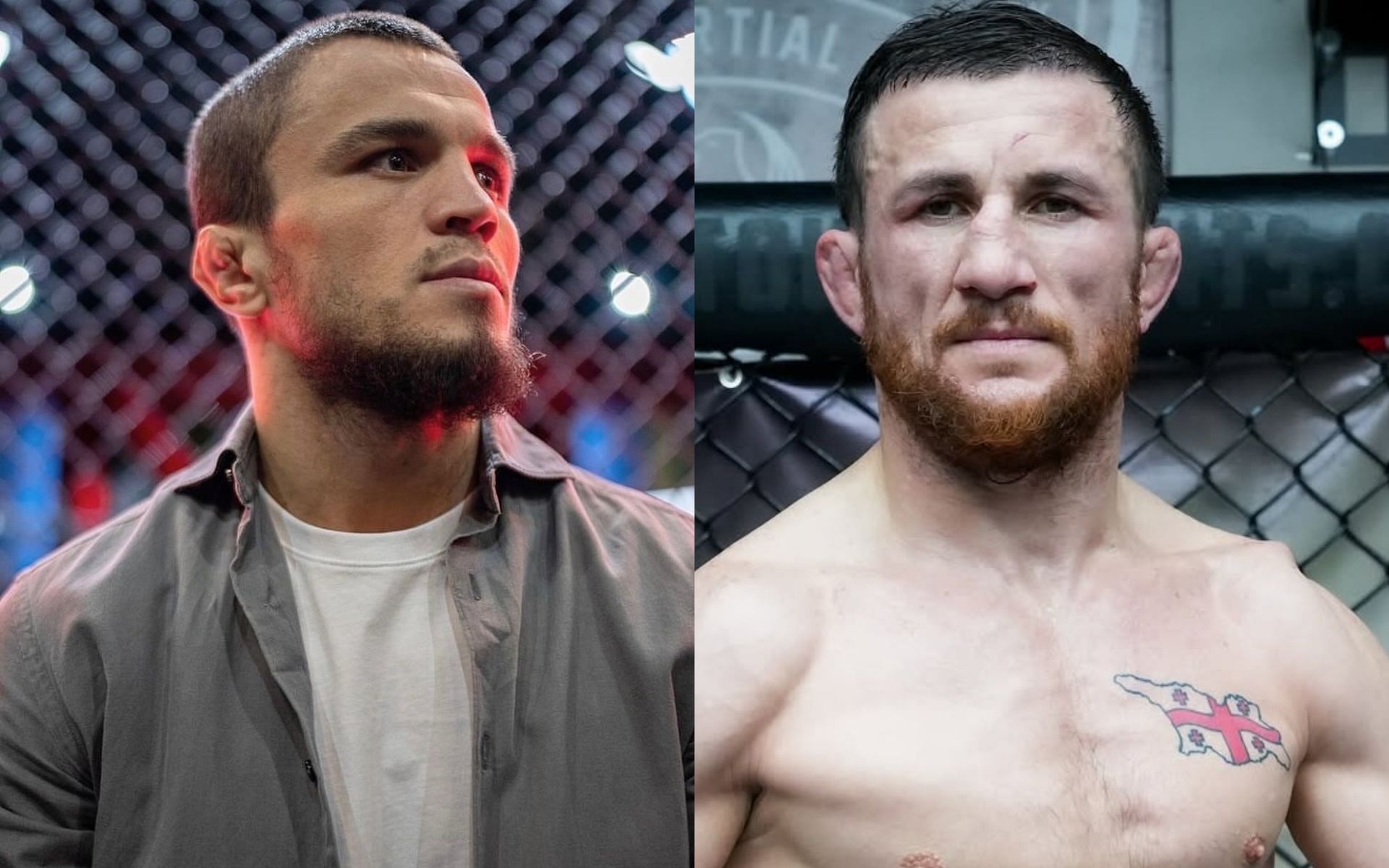 Umar Nurmagomedov (left) will collide with Merab Dvalishvili (right) in a grudge match for the bantamweight belt at UFC 311 [Images courtesy: @umar_nurmagomedov and @merab.dvalishvili on Instagram]