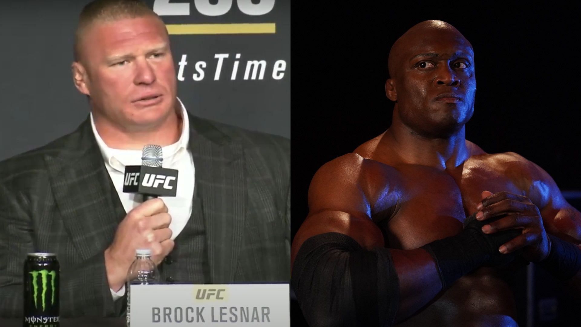 Brock Lesnar (left) and Bobby Lashley (right). (Image credits: UFC YouTube channel &amp; Bobby Lashley