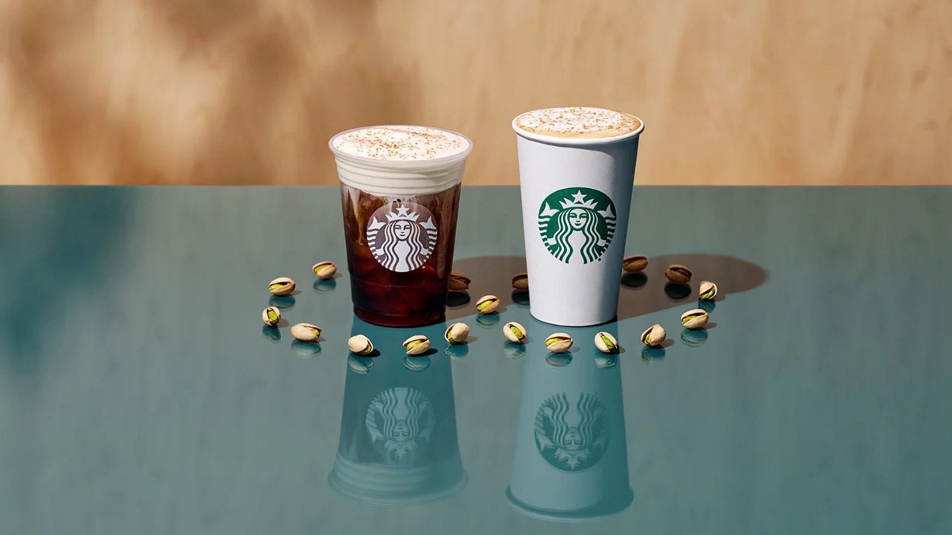 Pistachio Latte and the Pistachio Cream Cold Brew (Image via Starbucks)