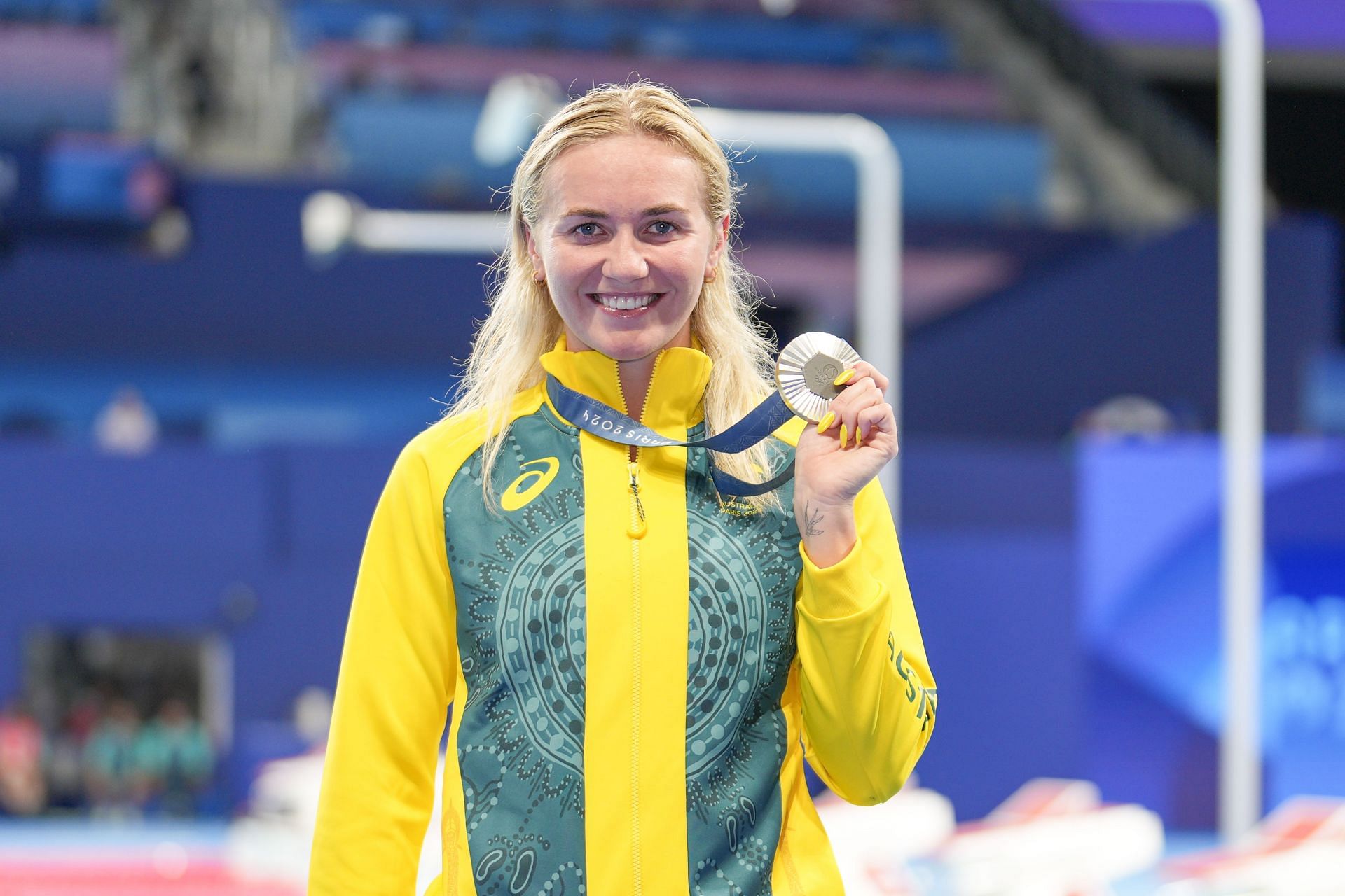 In Picture: Titmus posing with her medal at the Olympic Games Paris 2024: (Source: Getty)