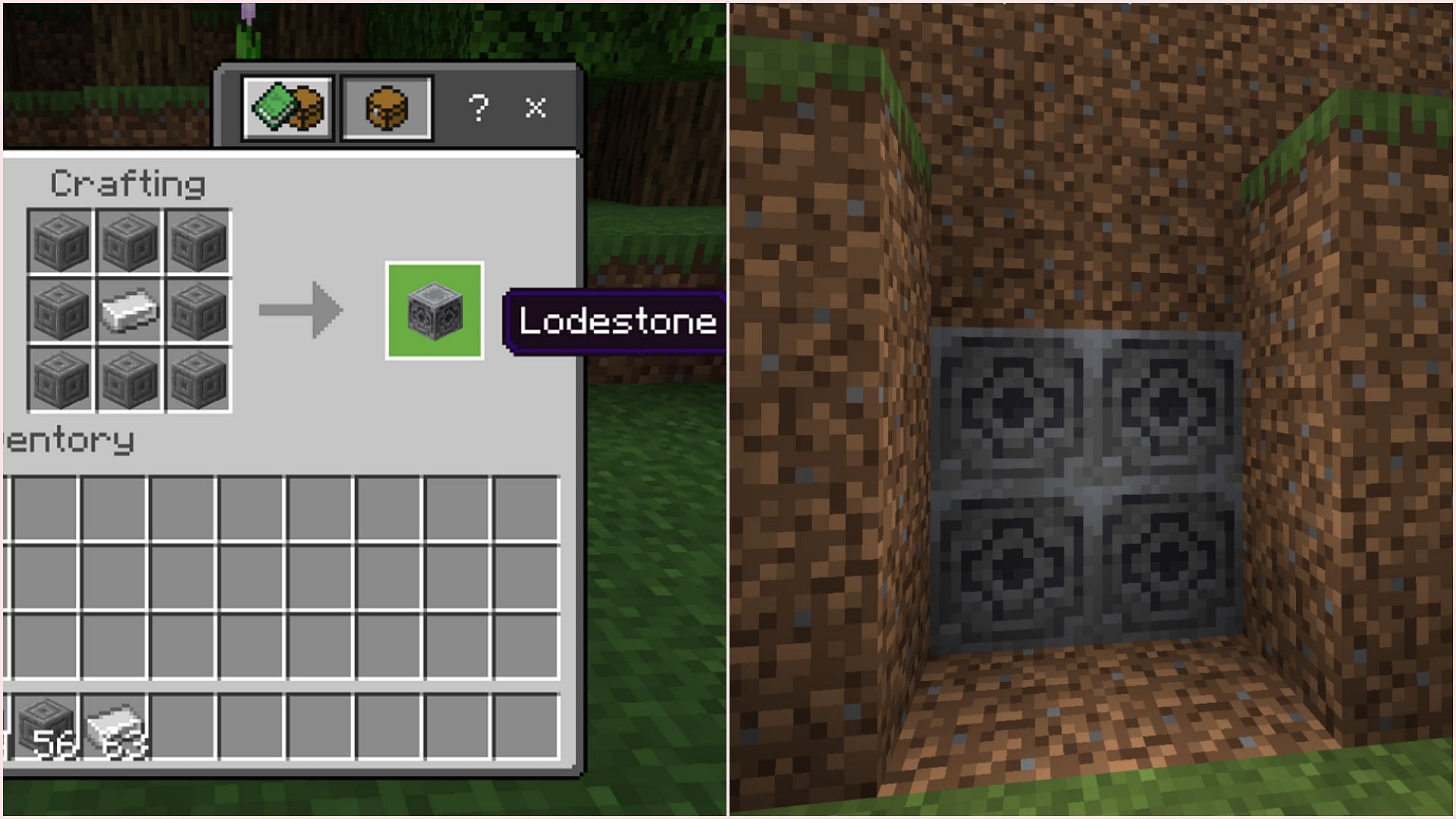 Lodestone can now be crafted with iron ingots (Image via Mojang Studios)