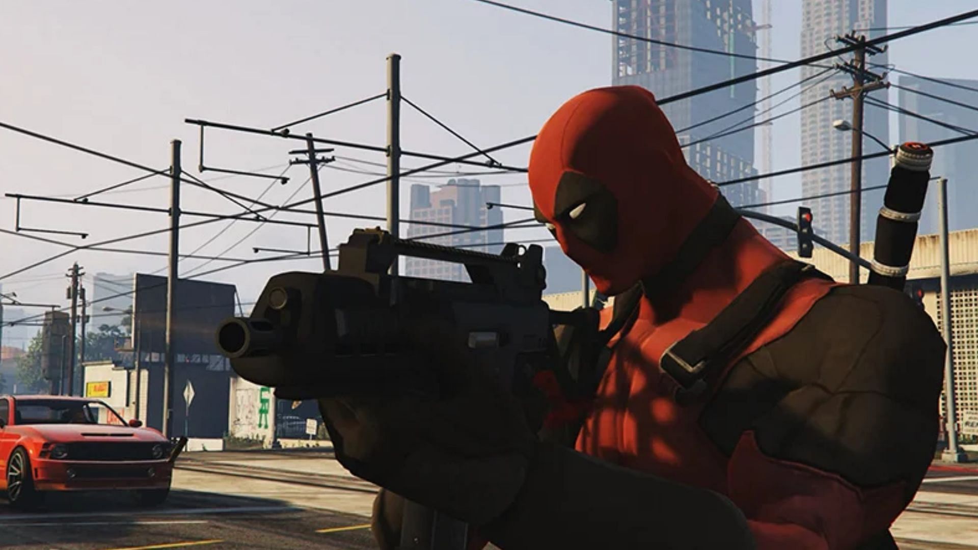 Deadpool is the best character to engage in streetfights (Image via GTA5-Mods)