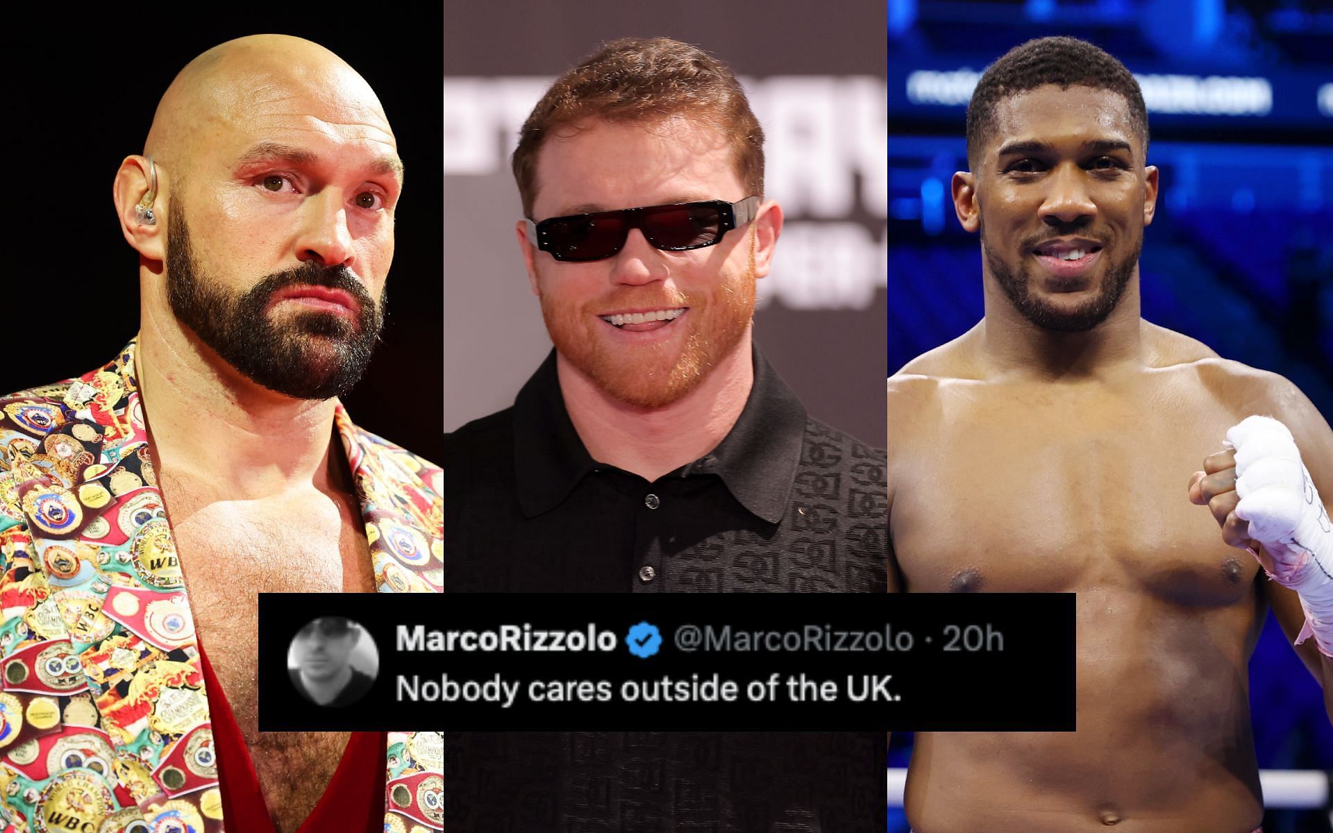 Fans debate popularity of Tyson Fury (left), Canelo Alvarez (middle) and Anthony Joshua (right). [Image courtesy: Getty Images] 