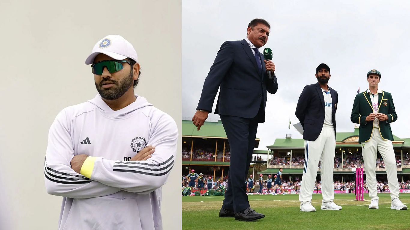 रोहित शर्मा और सिडनी में टॉस करवाते हुए रवि शास्त्री (Photo Credit_Getty)