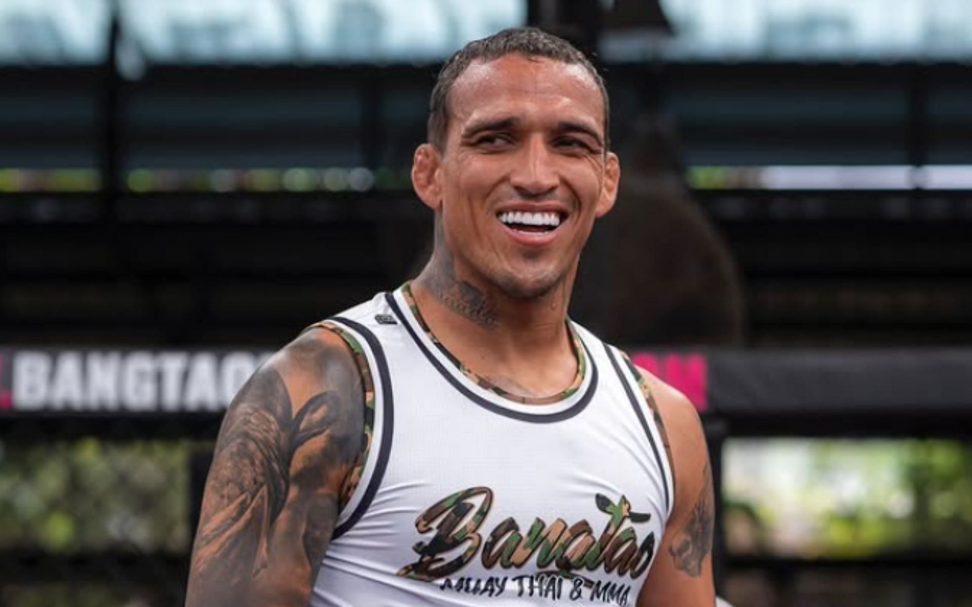 Charles Oliveira reacts to clips of Justin Gaethje and Michael Chandler. [Images courtesy: @charlesdobronxs on Instagram]