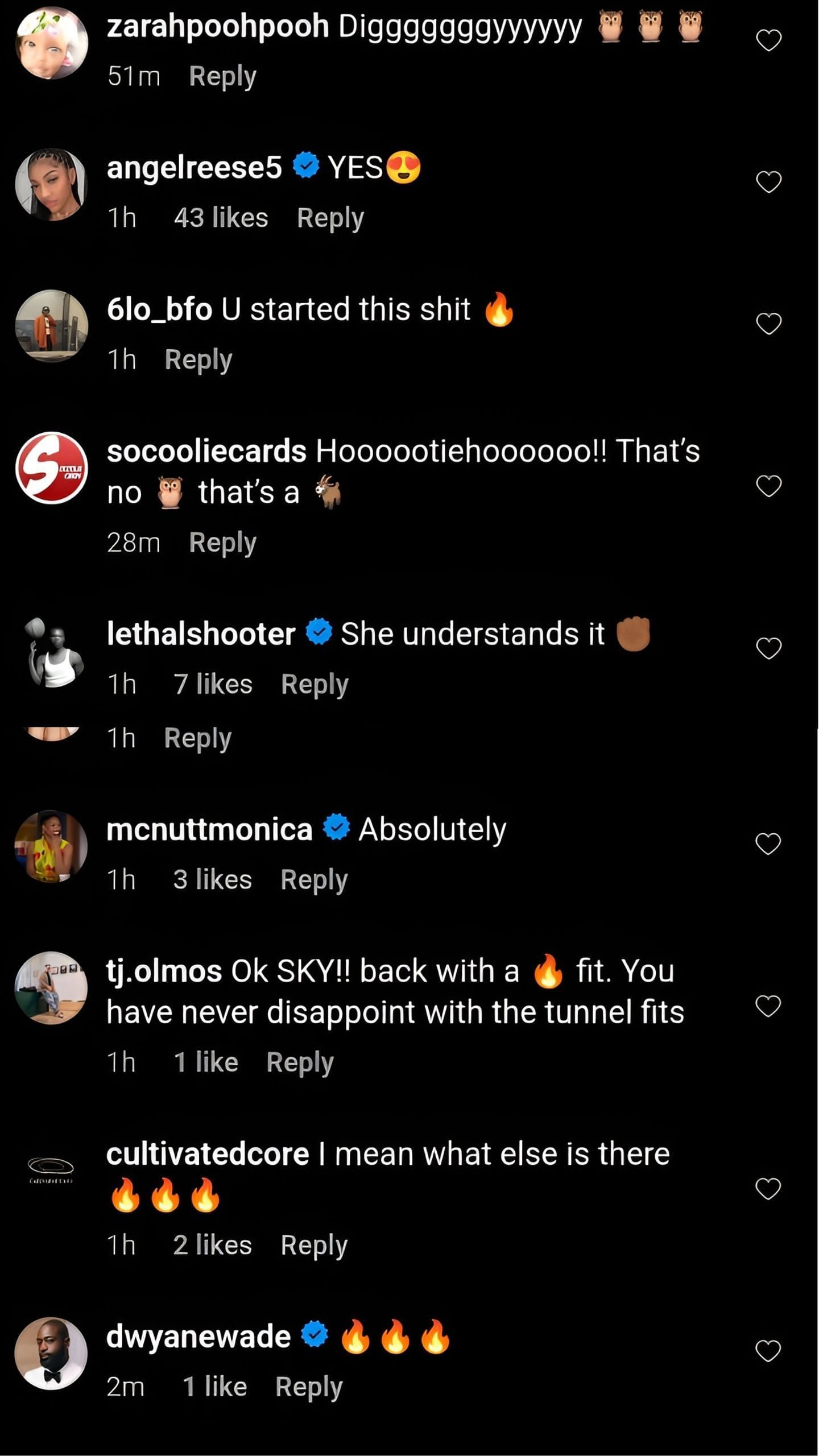 comments on Skylar Diggins-Smith&#039;s post [Credit: IG/@ skylardigginssmith]