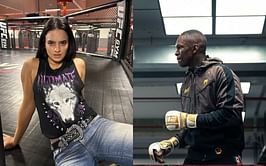Israel Adesanya cracks hilarious joke during Nina-Marie Daniele interview in Saudi Arabia: "I see you put the t*ts away!"