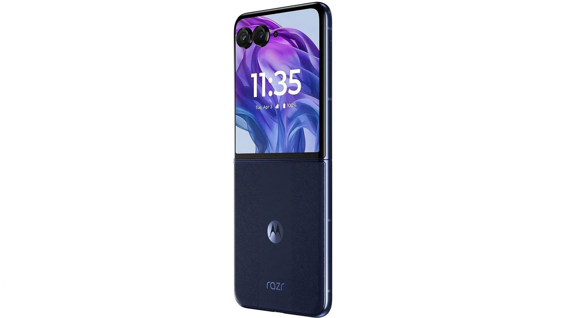 Motorola Razr+ 2024&#039;s rear panel with cover display and dual cameras (Image via Motorola)