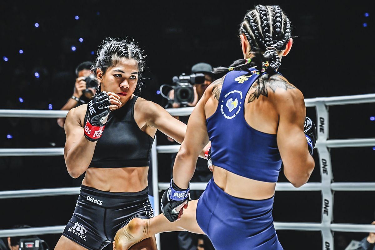 Denice Zamboanga captured the ONE interim atomweight MMA world championship at ONE Fight Night 27. [Photo via: ONE Championship]