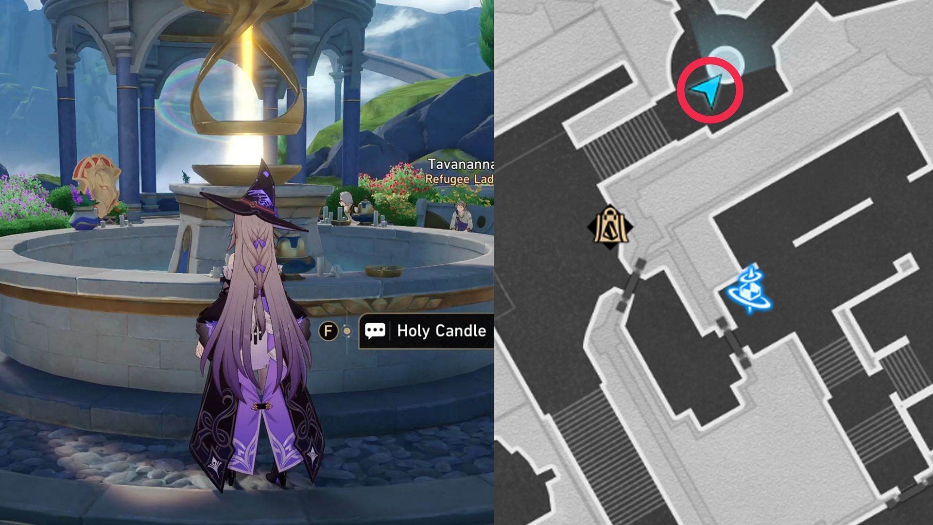 Location of Holy Candle #7 (Image via HoYoverse)